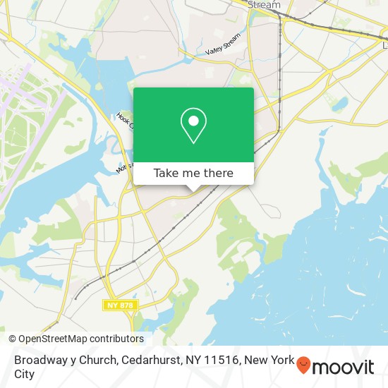 Mapa de Broadway y Church, Cedarhurst, NY 11516