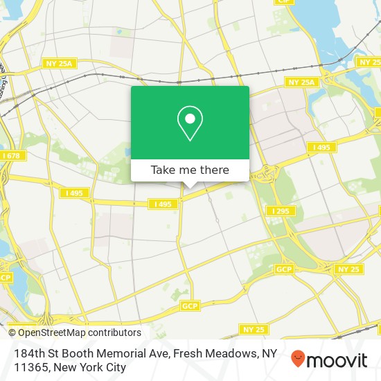 Mapa de 184th St Booth Memorial Ave, Fresh Meadows, NY 11365