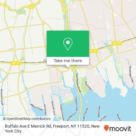 Mapa de Buffalo Ave E Merrick Rd, Freeport, NY 11520