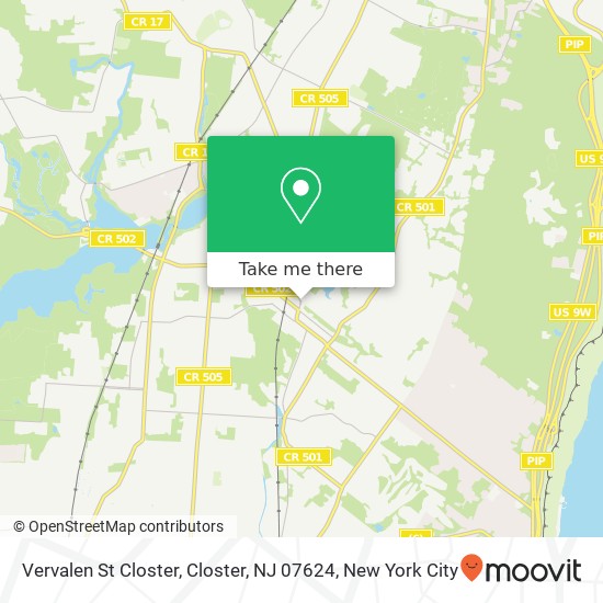 Mapa de Vervalen St Closter, Closter, NJ 07624