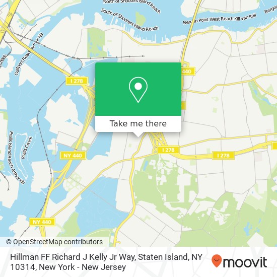 Mapa de Hillman FF Richard J Kelly Jr Way, Staten Island, NY 10314