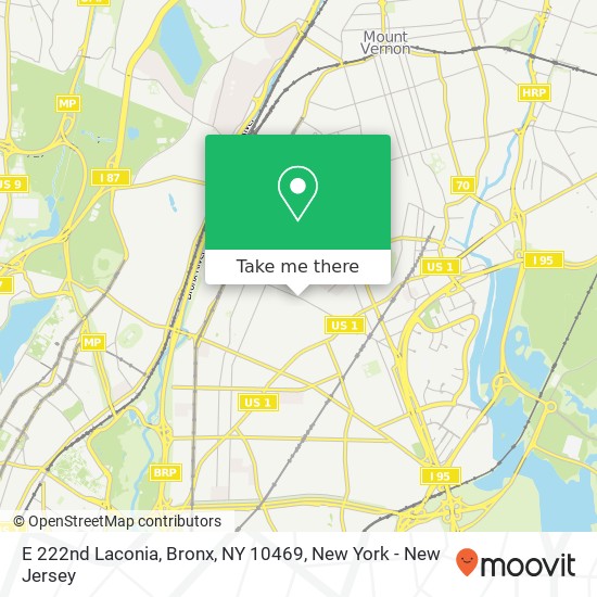 E 222nd Laconia, Bronx, NY 10469 map