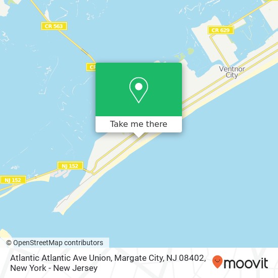 Mapa de Atlantic Atlantic Ave Union, Margate City, NJ 08402