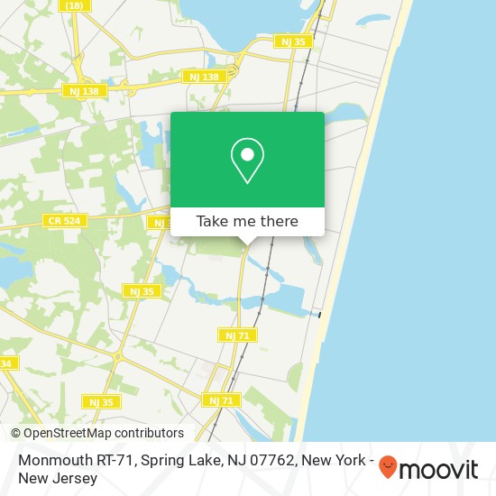 Mapa de Monmouth RT-71, Spring Lake, NJ 07762