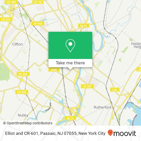 Mapa de Elliot and CR-601, Passaic, NJ 07055