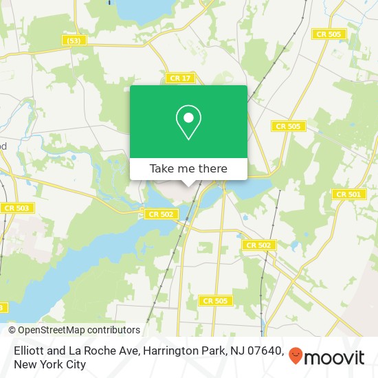 Mapa de Elliott and La Roche Ave, Harrington Park, NJ 07640