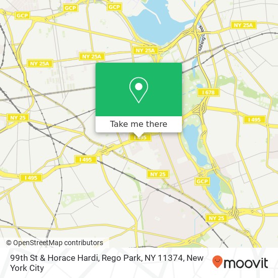 Mapa de 99th St & Horace Hardi, Rego Park, NY 11374