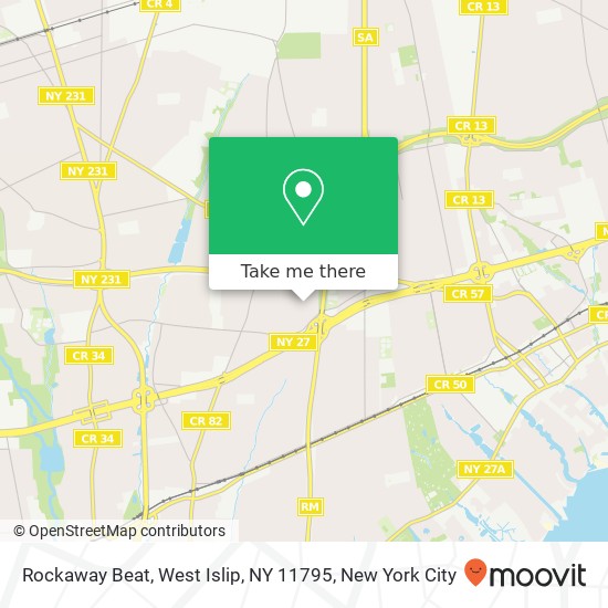 Mapa de Rockaway Beat, West Islip, NY 11795