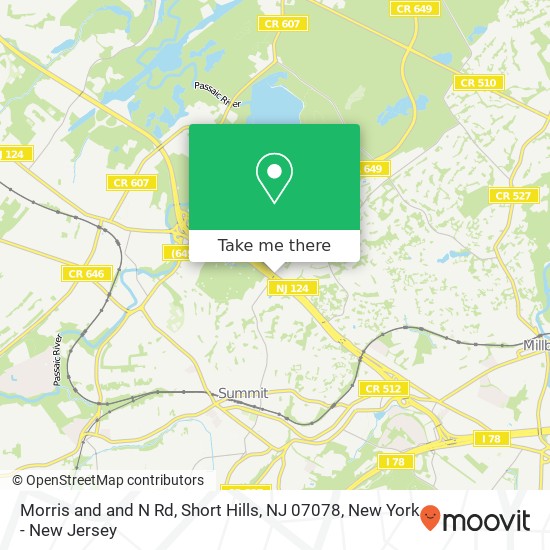 Mapa de Morris and and N Rd, Short Hills, NJ 07078