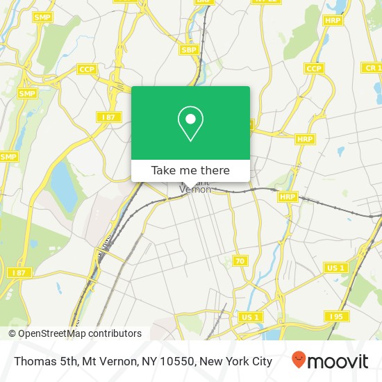 Thomas 5th, Mt Vernon, NY 10550 map