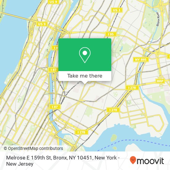 Melrose E 159th St, Bronx, NY 10451 map