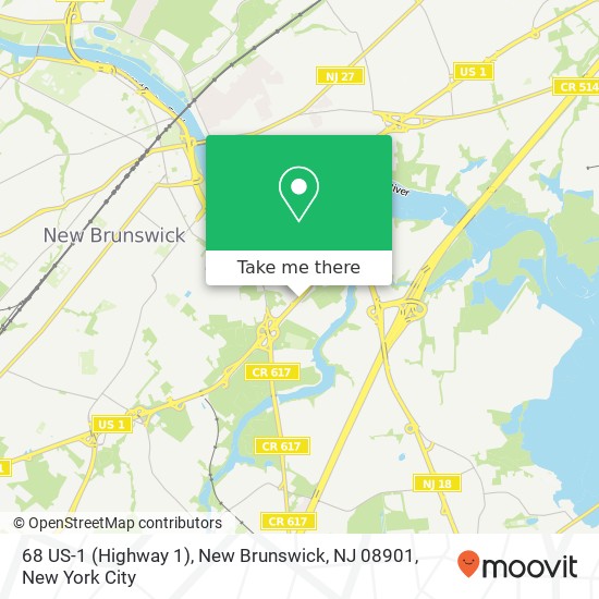 Mapa de 68 US-1 (Highway 1), New Brunswick, NJ 08901