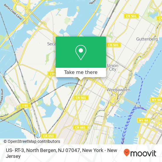 US- RT-3, North Bergen, NJ 07047 map