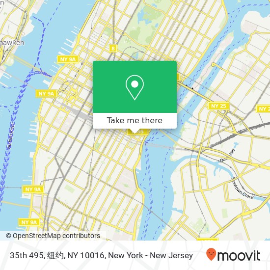 35th 495, 纽约, NY 10016 map