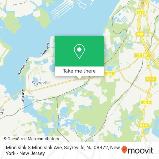 Mapa de Minnisink S Minnisink Ave, Sayreville, NJ 08872