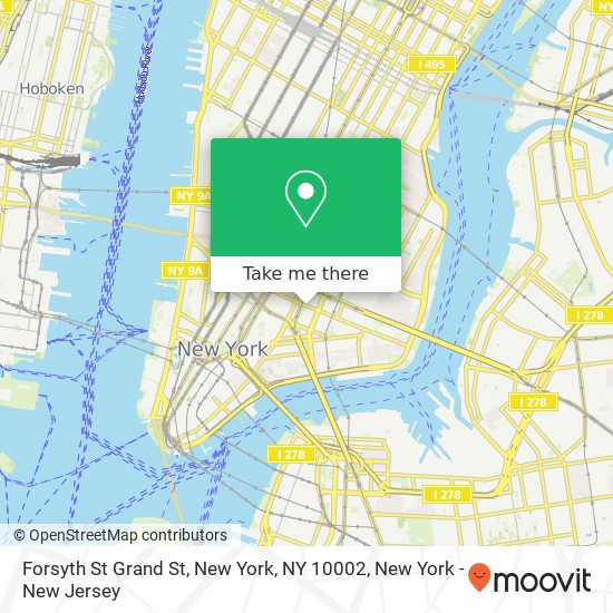 Mapa de Forsyth St Grand St, New York, NY 10002