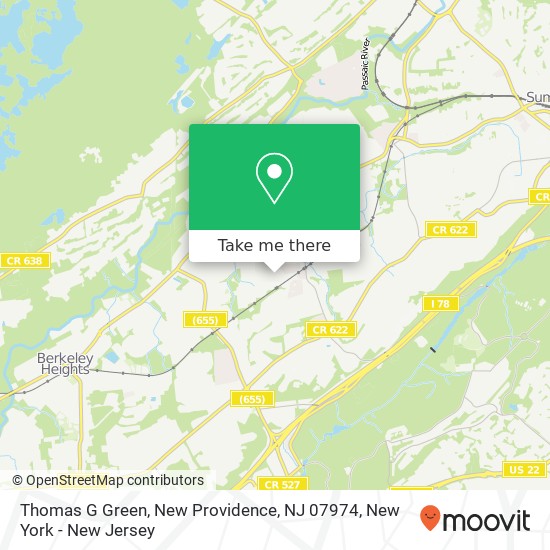 Mapa de Thomas G Green, New Providence, NJ 07974