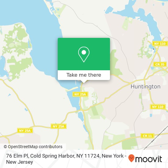 Mapa de 76 Elm Pl, Cold Spring Harbor, NY 11724