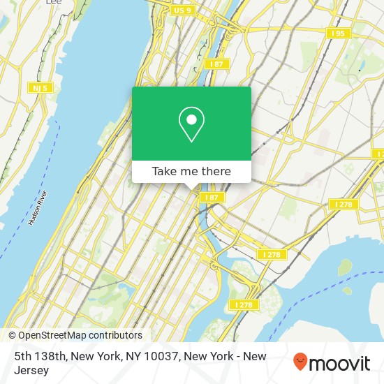 5th 138th, New York, NY 10037 map