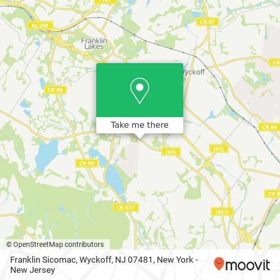 Mapa de Franklin Sicomac, Wyckoff, NJ 07481