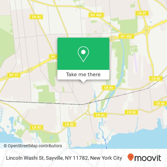 Mapa de Lincoln Washi St, Sayville, NY 11782