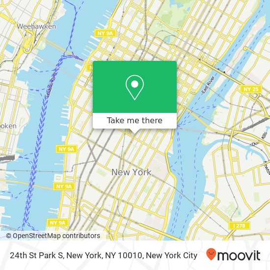 Mapa de 24th St Park S, New York, NY 10010