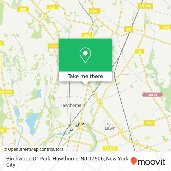 Mapa de Birchwood Dr Park, Hawthorne, NJ 07506