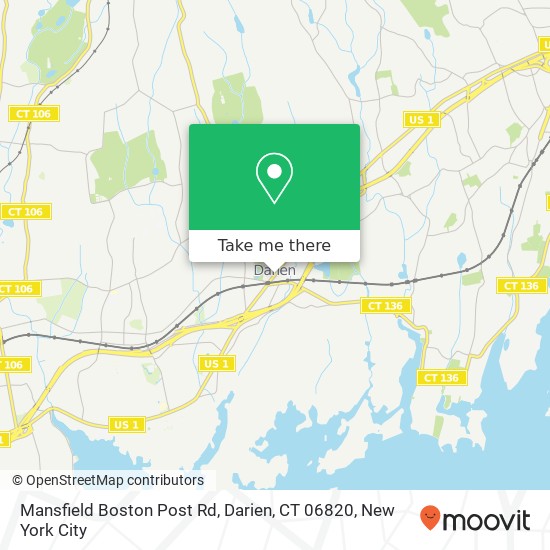 Mapa de Mansfield Boston Post Rd, Darien, CT 06820