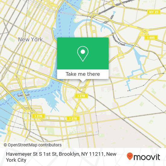 Mapa de Havemeyer St S 1st St, Brooklyn, NY 11211