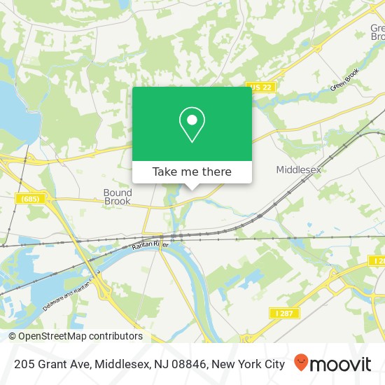 Mapa de 205 Grant Ave, Middlesex, NJ 08846