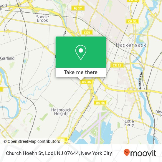 Mapa de Church Hoehn St, Lodi, NJ 07644