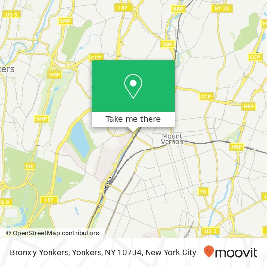 Mapa de Bronx y Yonkers, Yonkers, NY 10704