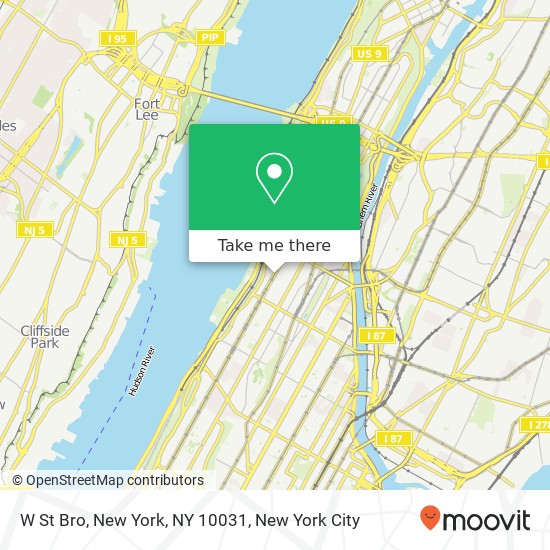 Mapa de W St Bro, New York, NY 10031