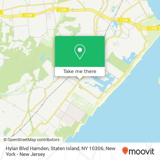 Mapa de Hylan Blvd Hamden, Staten Island, NY 10306