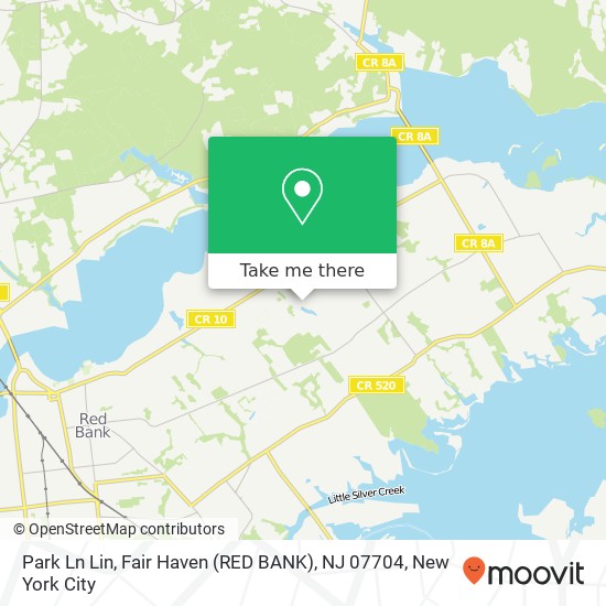 Mapa de Park Ln Lin, Fair Haven (RED BANK), NJ 07704