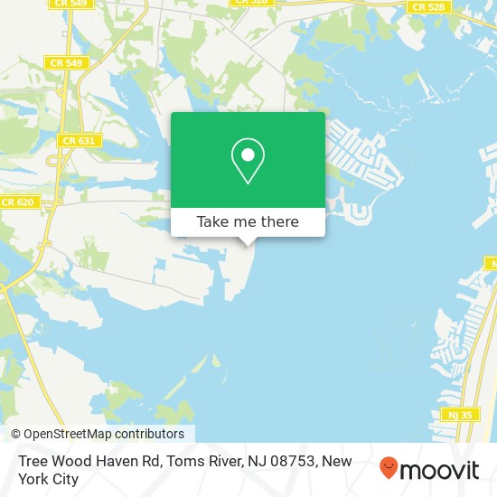 Mapa de Tree Wood Haven Rd, Toms River, NJ 08753
