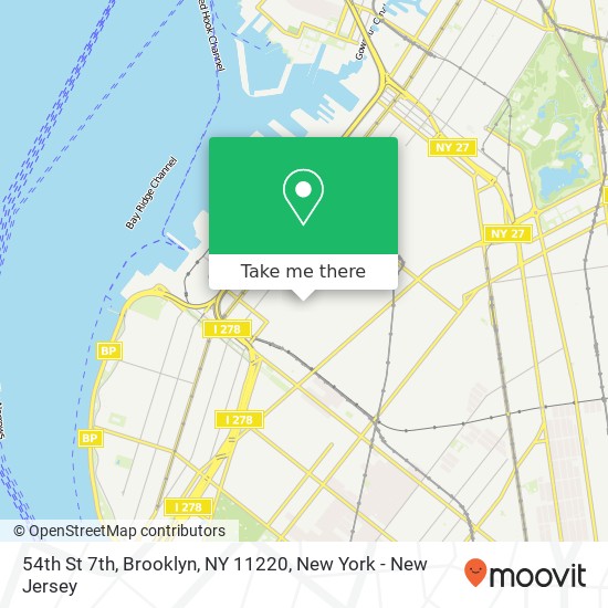 54th St 7th, Brooklyn, NY 11220 map