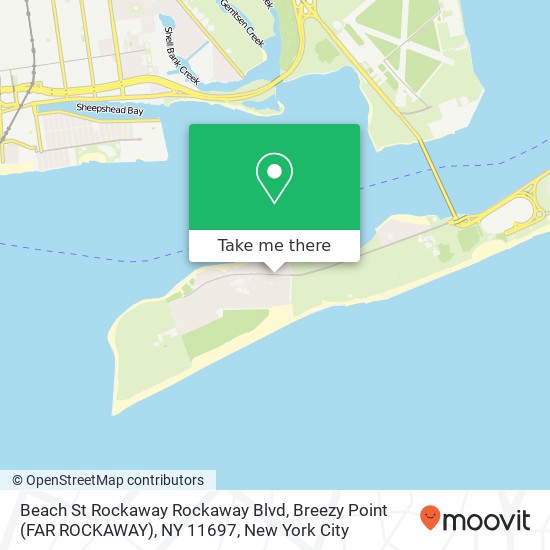 Mapa de Beach St Rockaway Rockaway Blvd, Breezy Point (FAR ROCKAWAY), NY 11697