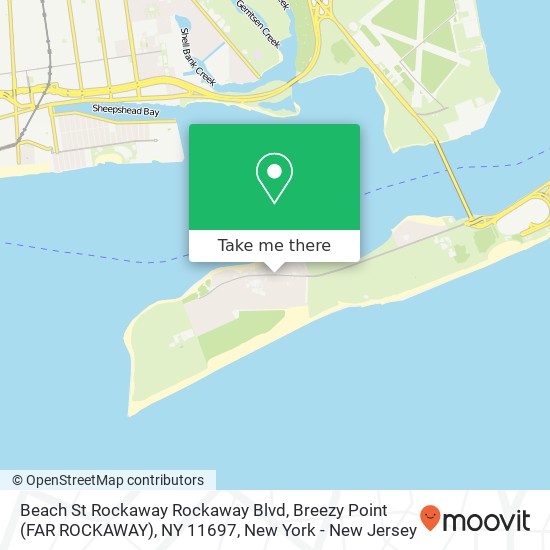 Mapa de Beach St Rockaway Rockaway Blvd, Breezy Point (FAR ROCKAWAY), NY 11697