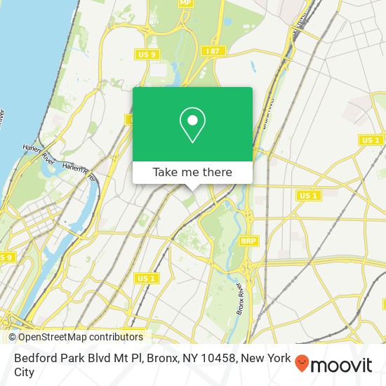Mapa de Bedford Park Blvd Mt Pl, Bronx, NY 10458