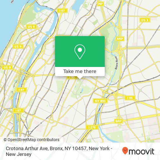 Mapa de Crotona Arthur Ave, Bronx, NY 10457