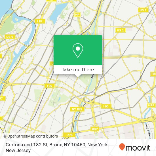 Crotona and 182 St, Bronx, NY 10460 map