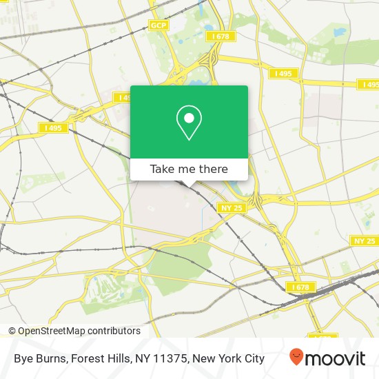 Mapa de Bye Burns, Forest Hills, NY 11375