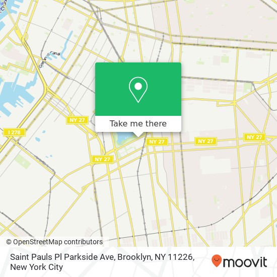 Saint Pauls Pl Parkside Ave, Brooklyn, NY 11226 map