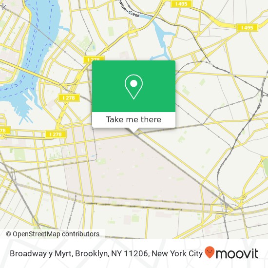 Mapa de Broadway y Myrt, Brooklyn, NY 11206