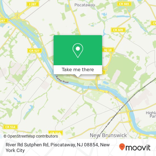 Mapa de River Rd Sutphen Rd, Piscataway, NJ 08854