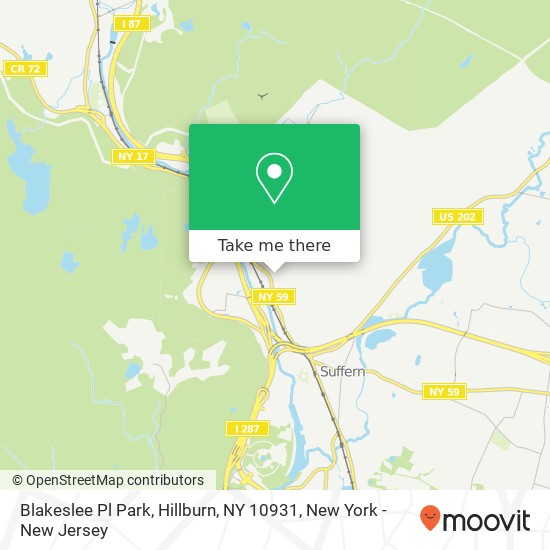 Mapa de Blakeslee Pl Park, Hillburn, NY 10931