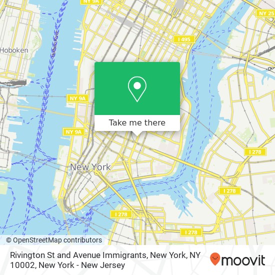 Mapa de Rivington St and Avenue Immigrants, New York, NY 10002