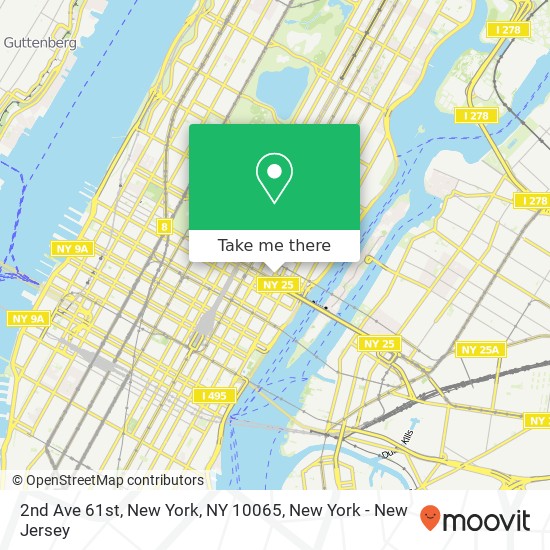 Mapa de 2nd Ave 61st, New York, NY 10065