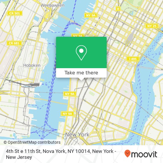 4th St e 11th St, Nova York, NY 10014 map